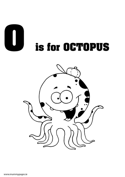 o is for octopus coloring pages - photo #20